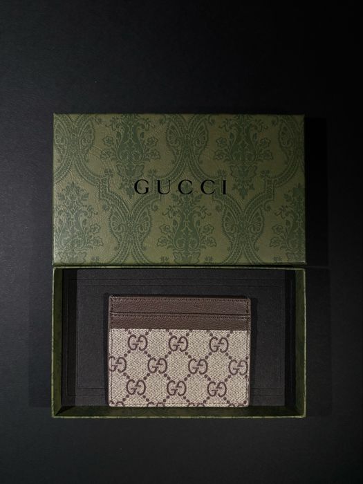 Beige Gucci card holder - портмоне, портфейл
