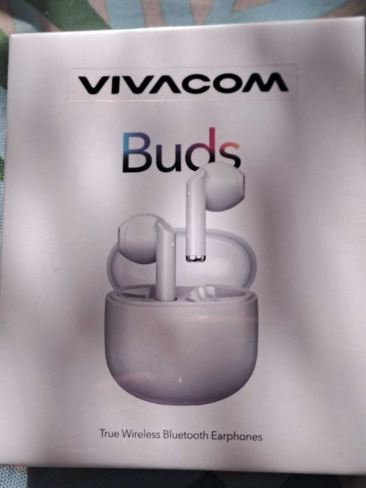 Vivacom Buds безжични bluetooth слушалки, НОВИ неразопаковани,бял цвят