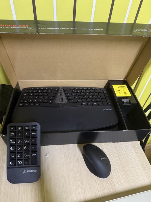 Perixx Periduo 606 3 в 1 ергономичен комплект клавиатура с мишка