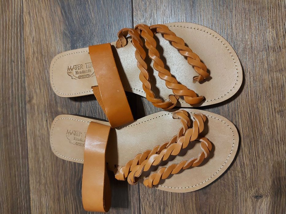 MATER TERRA slapi dama noi, piele naturala, nr.37, maro