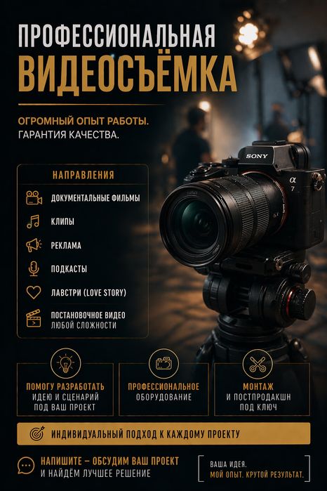 Видеосъёмка Монтаж