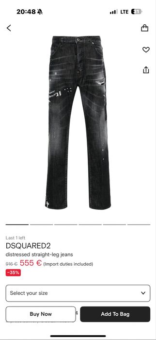 blugi dsquared2 , marimea 32 barbati