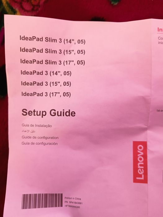Lenovo computer. SSD 256GB. xotira 1 TR. Cor i5