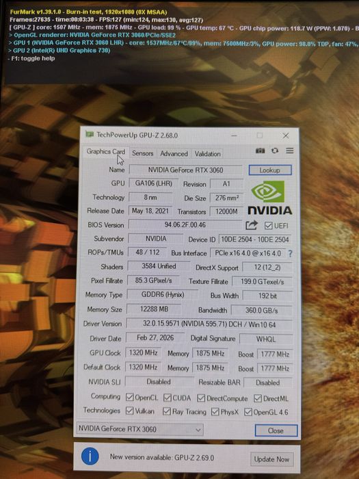 Видеокарта RTX 3060 12gb