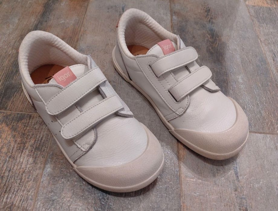 Детски Боси Кожени Маратонки Igor - Tennis Blanco- Rosa Pink, номер 32