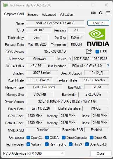 Видеокарта RTX 4060 8GB Gainward Pegasus - Отлична!