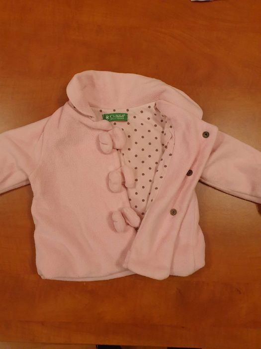 Бебешко яке 74см., шушляково 12м.,палто,розово с вата рр92