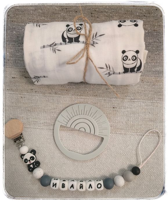 Клипс с име за бебе/ подаръчна кутия