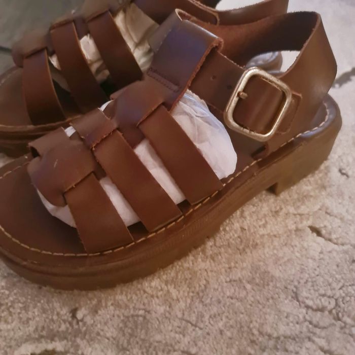 Sandale noi, din piele naturala Mango si Zara 30-35