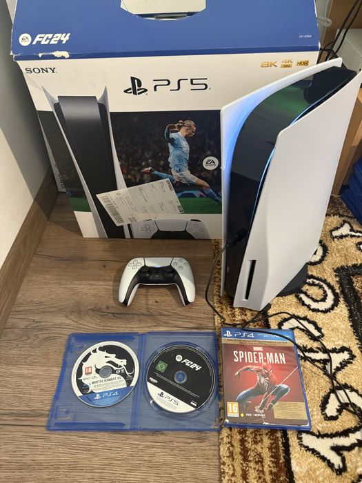 Playstaion 5 1 maneta 2 jocuri  mk xl fc24 la cutie