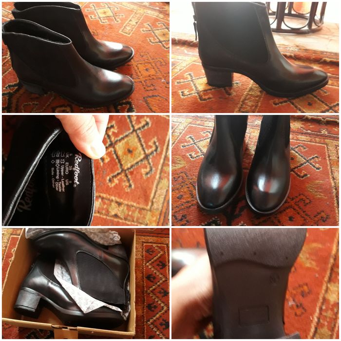 Botine  noi piele naturală Redfoot