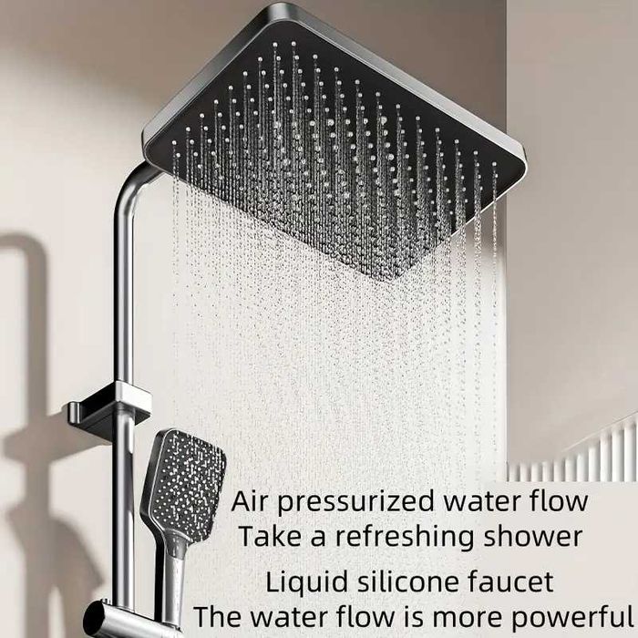 Луксозна душ система със светещ смесител дисплей и 4 функции бутони