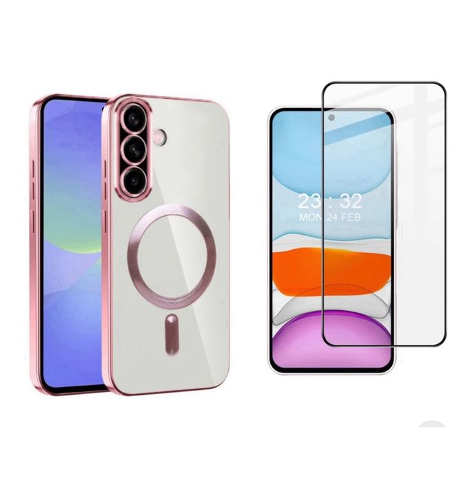 Samsung S23 FE S24 FE S25 FE Husa Magnetica + Folie Sticla Esd Clara