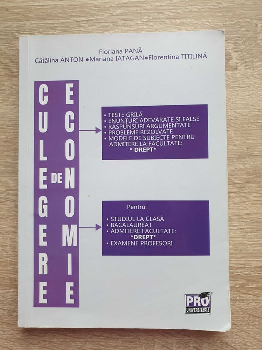 5 Culegeri Economie, Bacalaureat și Admitere Drept - toate doar 40lei