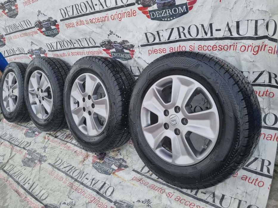 Set jante aliaj 403004803R 6.5J16 5x114.3 cu anvelope MS in stare buna 215/65 R16 Renault Nissan Dacia