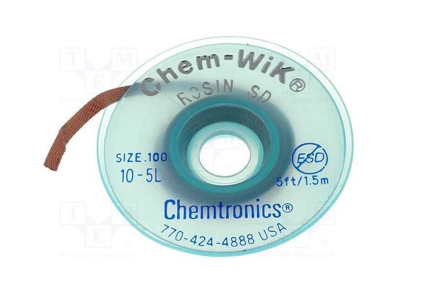 Медна ширмовка оплетка за разпояване Chemtronics 1,5m 2,8mm