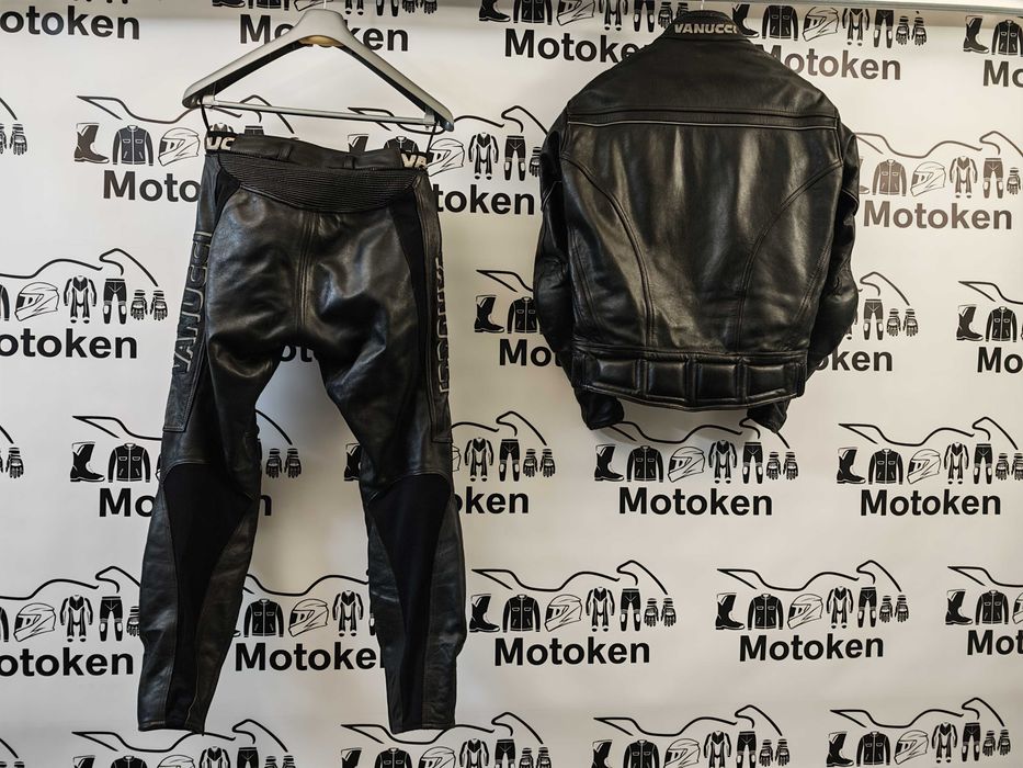 Costum moto piele Vanucci marime 52 lung