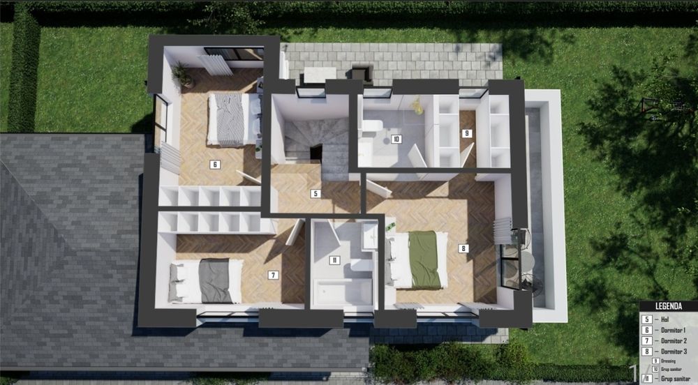 Casa pasiva nZEB individuala Rus Residence Floresti 163mp Teren 445mp