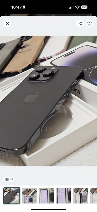 iPhone 14 PRO MAX, Space Black, 87% bateria, 128 gb, Stare foarte buna