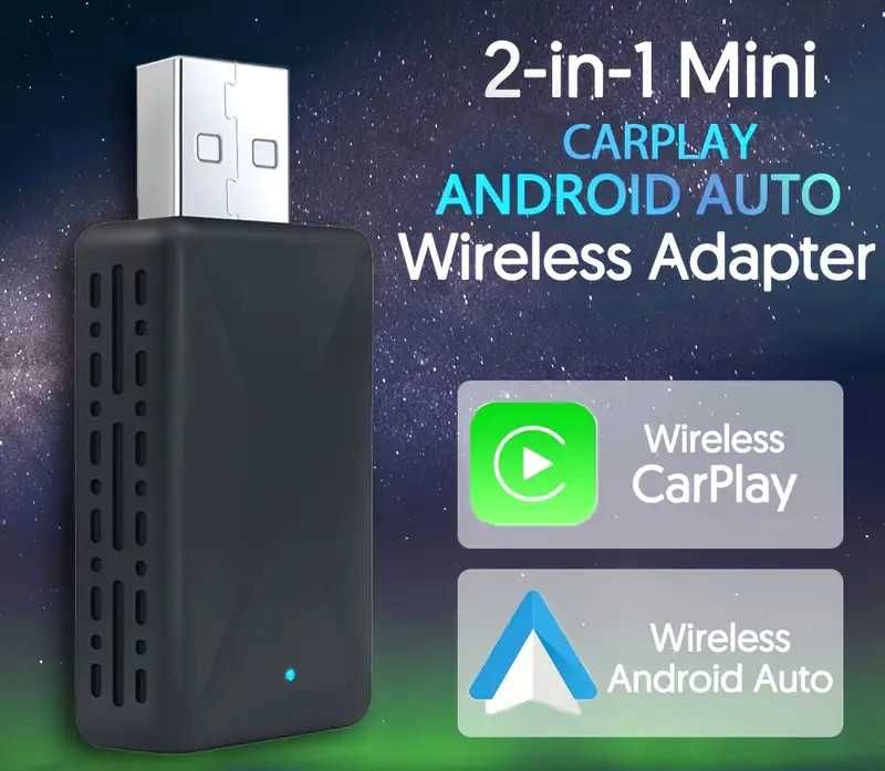 Adaptor Wireless Carplay / Android Auto WiFi 5.8/2.4Ghz BT 5.0 iOS