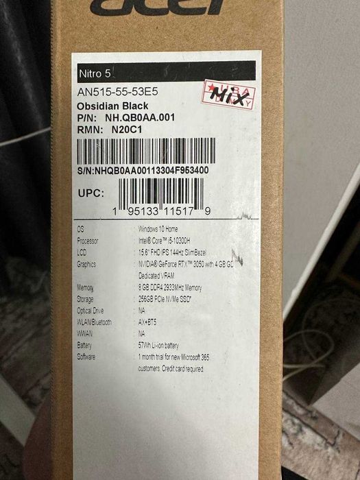 Acer Nitro 5 RTX 3050