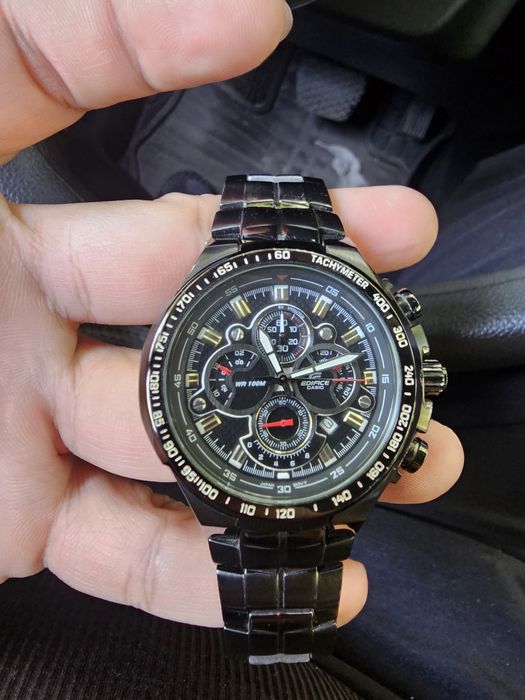 Casio Edifice EF-554 Chronograph Full Black Onix (Original)