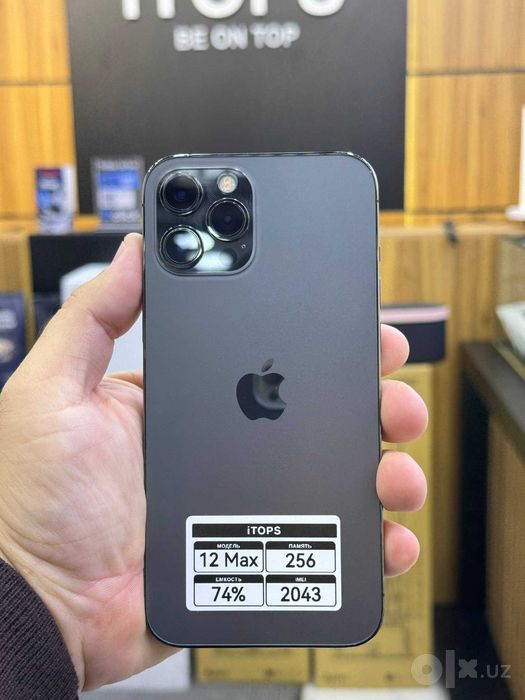 iPhone 12 Pro Max 256GB Black | AKB 74% | 3 oy kafolat