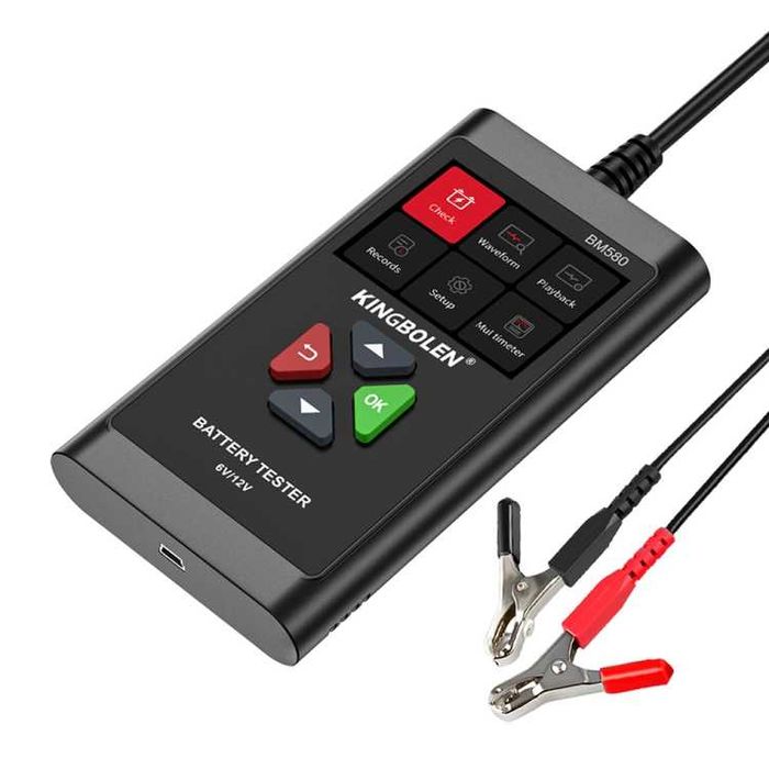 Tester auto baterii, compatibil cu, motociclete, autoturisme, utilitare tensiune 6/12V capacitate baterie 2Ah-220Ah BM580