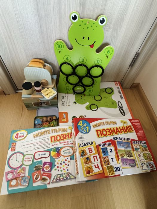 Комплект дървени и картонени играчки