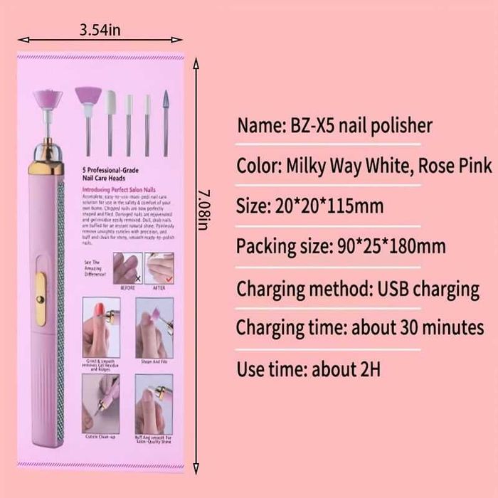 Акумулаторна машинка за маникюр с аксесоари BZ-X5 Salon Nails