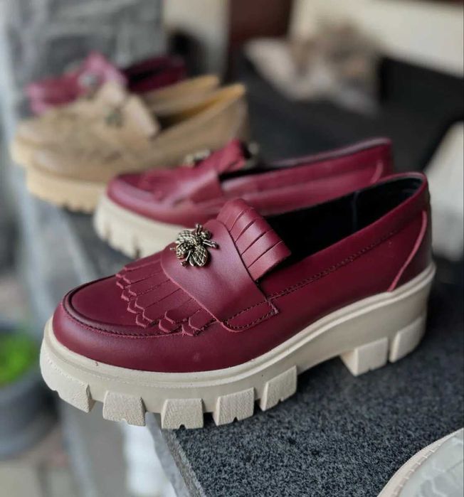 Pantofi dama mocasini din piele naturala