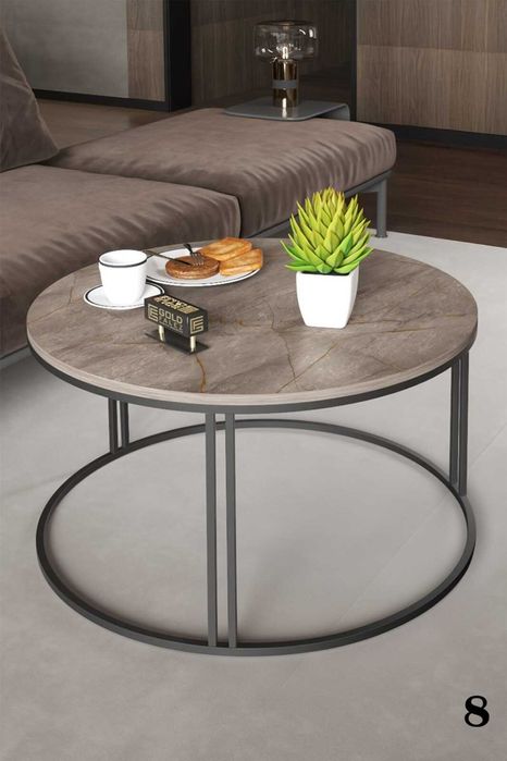 Кръгла масичка за кафе / Холна масичка - 12 цвята