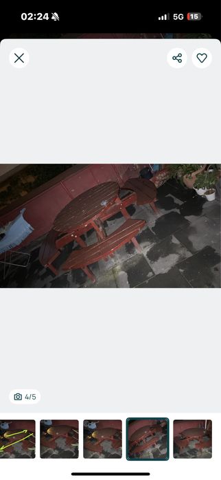 Vand masa curte gradina lemn masiv ofer transport inclus   iasi