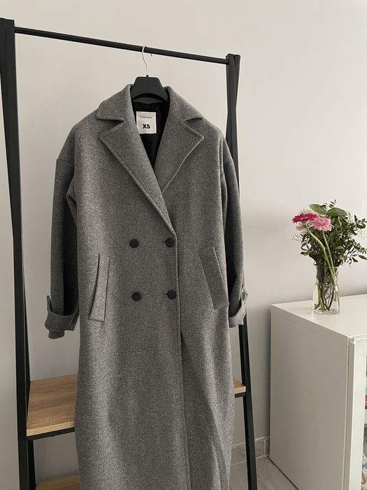 Дамско сиво палто дълго XS/S не е носено