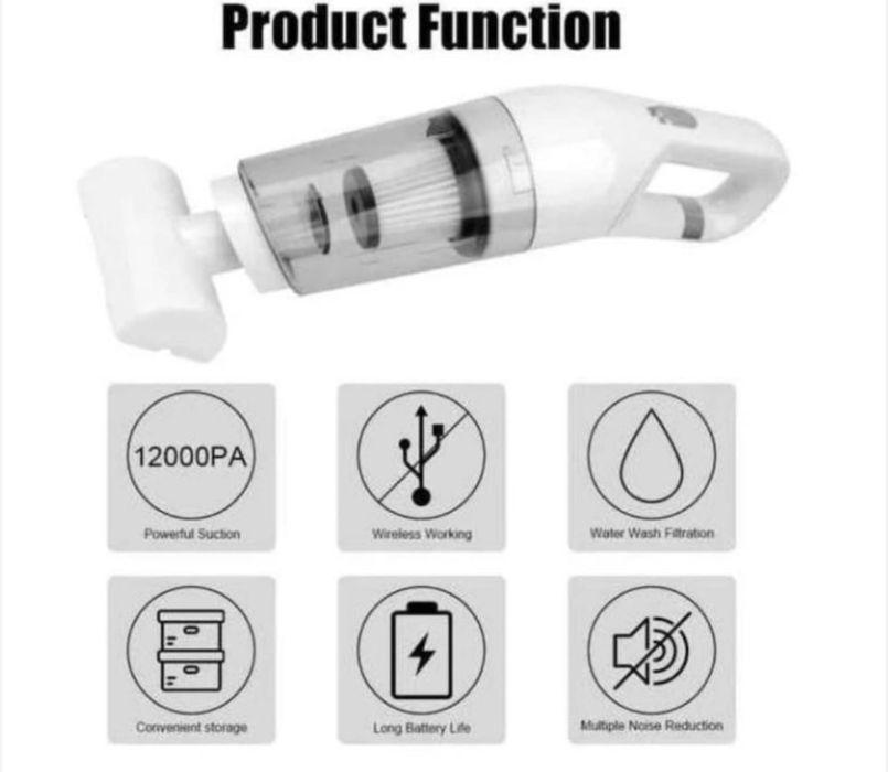 Aspirator multifunctional 2 in 1 1800mAh 12.000Pa Filtru HEPA Calitate