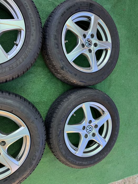 5х112 15 за vw golf 5,6,passat touran cadi skoda seat със зимни dunlop  гуми 6мм