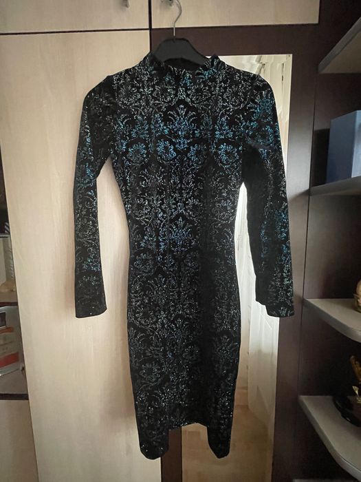Rochie eleganta neagra cu maneca lunga marime s