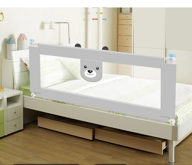 Laterale pat pentru bebelusi ursuleti gri