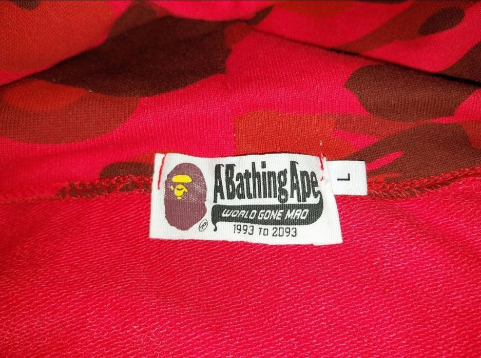 BAPE Zip Up Red Color Camo Shark