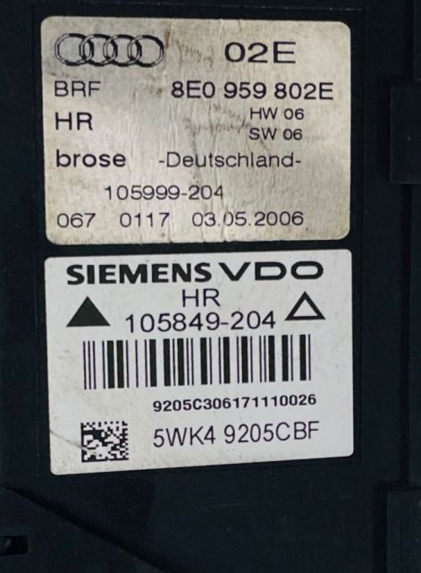 Motoras macara  Siemens geam dreapta spate  8E0959802E Audi A4 B6