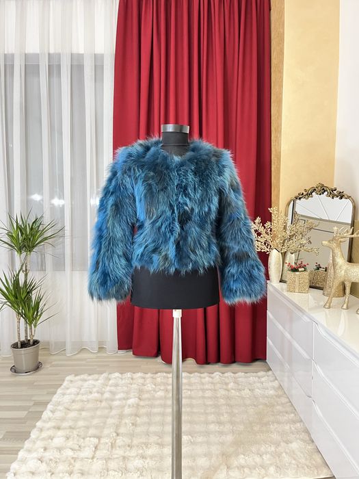 Haina noua scurta din blana naturala de vulpe xs