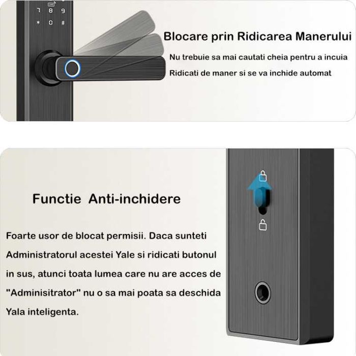 Yala Incuietoare inteligenta Smart IARMAC, Tuya, broasca inclusa, Maro