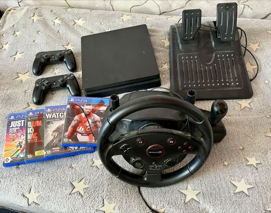 Продам ПС4 PS4 слим на 1тб +диск НХЛ2023