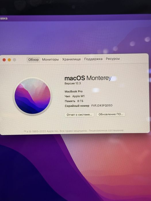 MacBook Pro 13 M1 8/256/99%