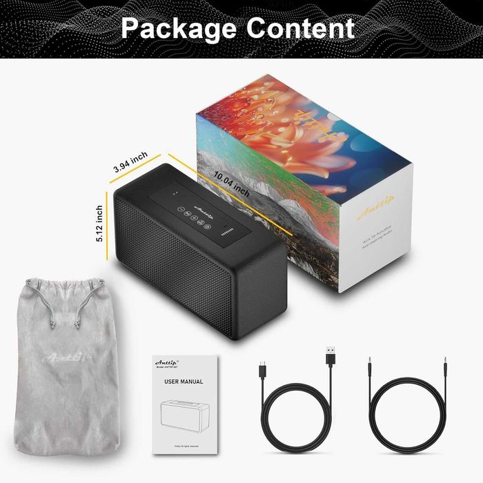 Anttip Bluetooth тонколона,преносим високоговорител 80w