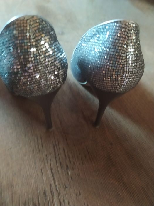 Туфли серебристые36р