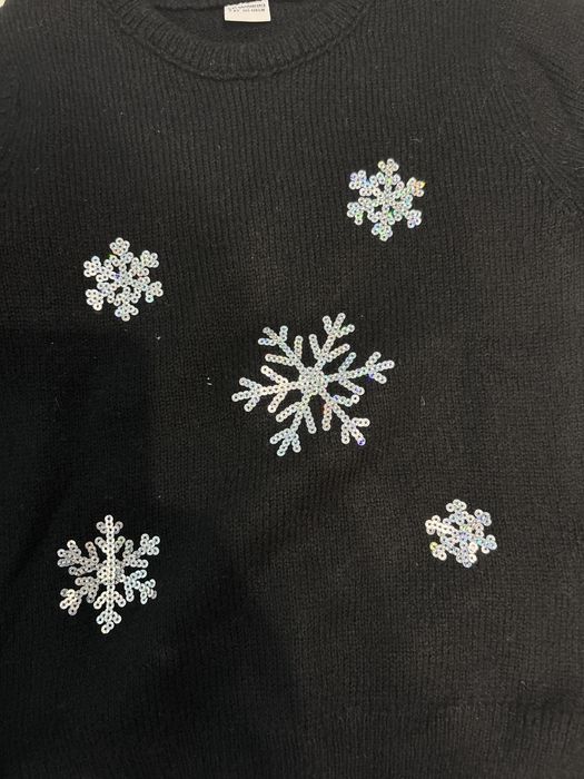 Pulover copii culoare negru, cu fulgi