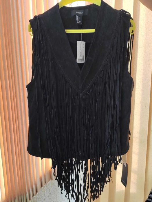 Кожен елек от велур от Zara