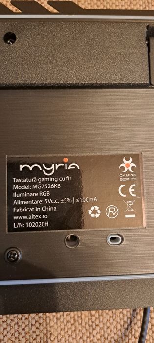 Tastatura gaming cu fir Myria