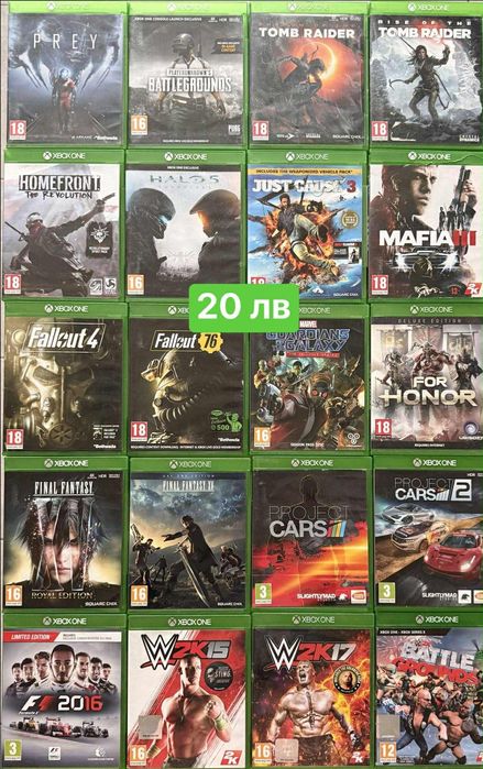 Xbox one : Doom / Dragons / Dishonored/ Halo 5 / Mafia 3 / Witcher